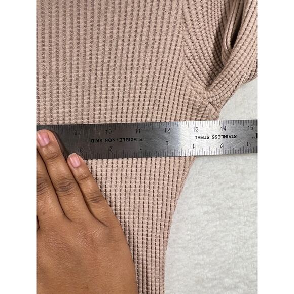 The Range Stark Jumbo Waffle Knit Thermal Turtleneck Long Sleeve Mini Dress - Picture 10 of 10